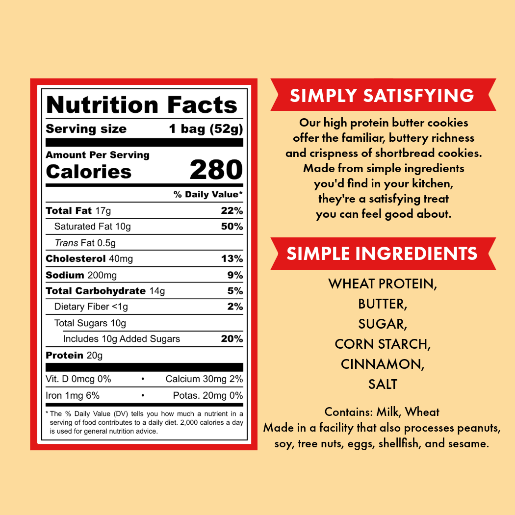 Cinnamon Roll Butter Cookie Pouches - 6 Pack