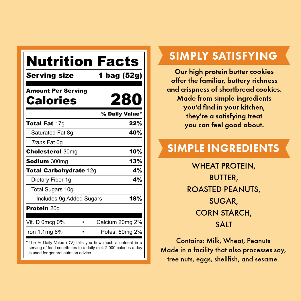 Salted Peanut Butter Cookie Pouches - 6 Pack